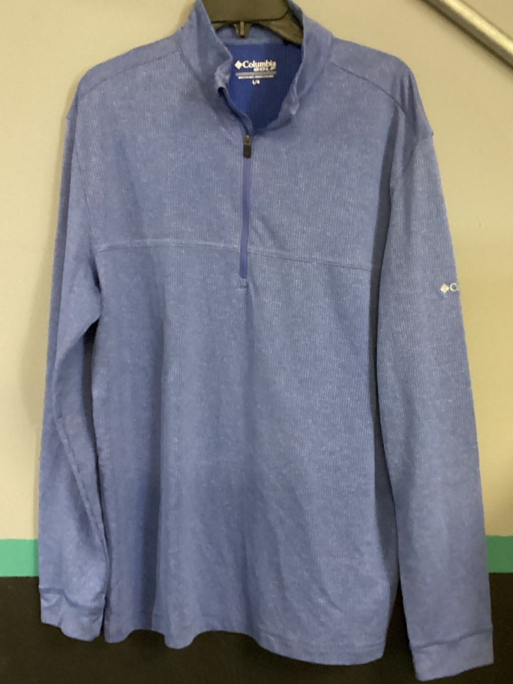 Columbia Light Blue Heathered Half-Zip Pullover